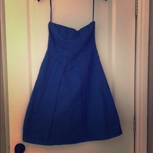 Strapless Blue Dress - J Crew